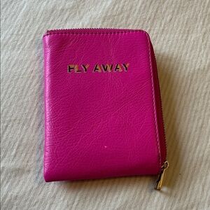 Fossil Passport Fly Away Pink Wallet